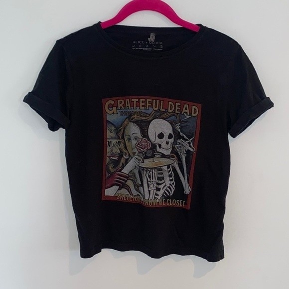 Alice+Olivia Shira Roll Cuff Grateful Dead Tee XS - Picture 2 of 5